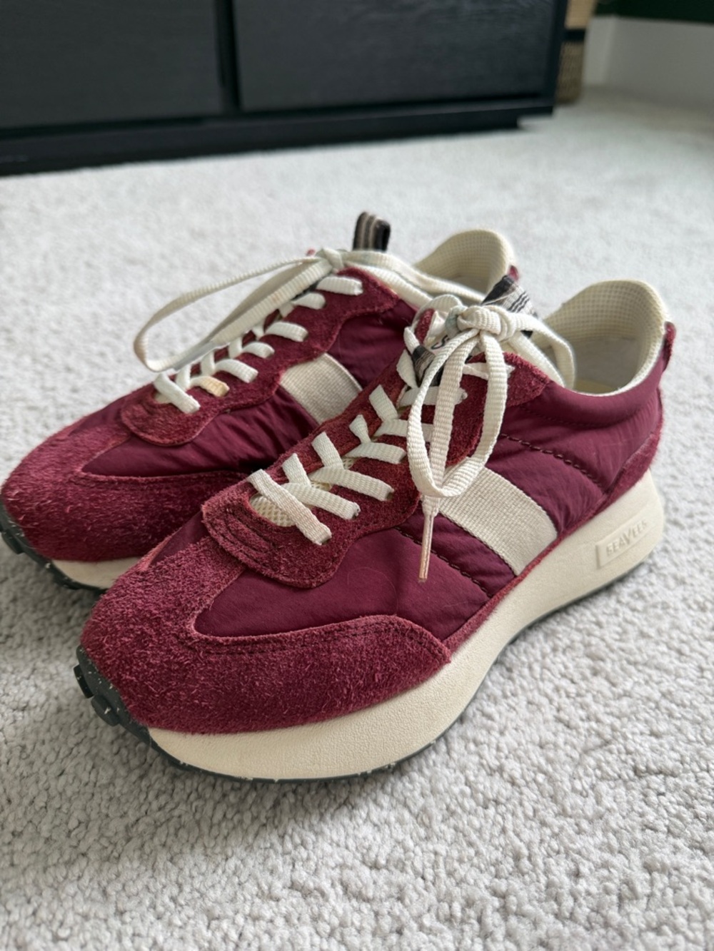 Seavees Burgundy Suede Retro Runner Sneakers